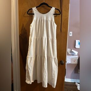 Everlane The Weekend Tiered Dress in Canvas size M